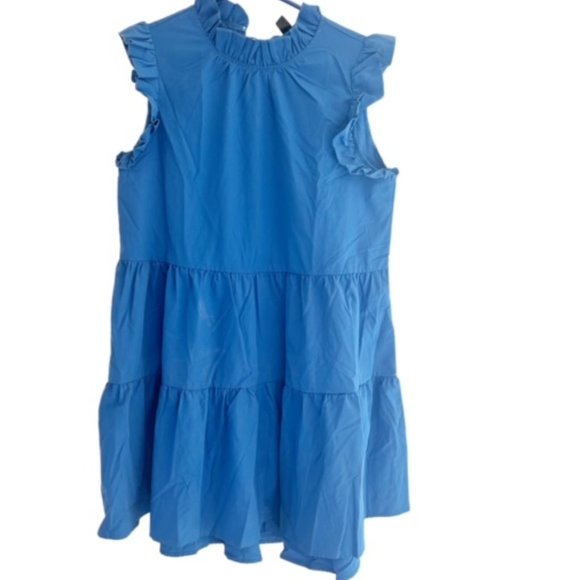 SHEIN Dresses & Skirts - Women's XL Royal Blue Sleeveless Ruffle Dress NWOT Shein CUTE